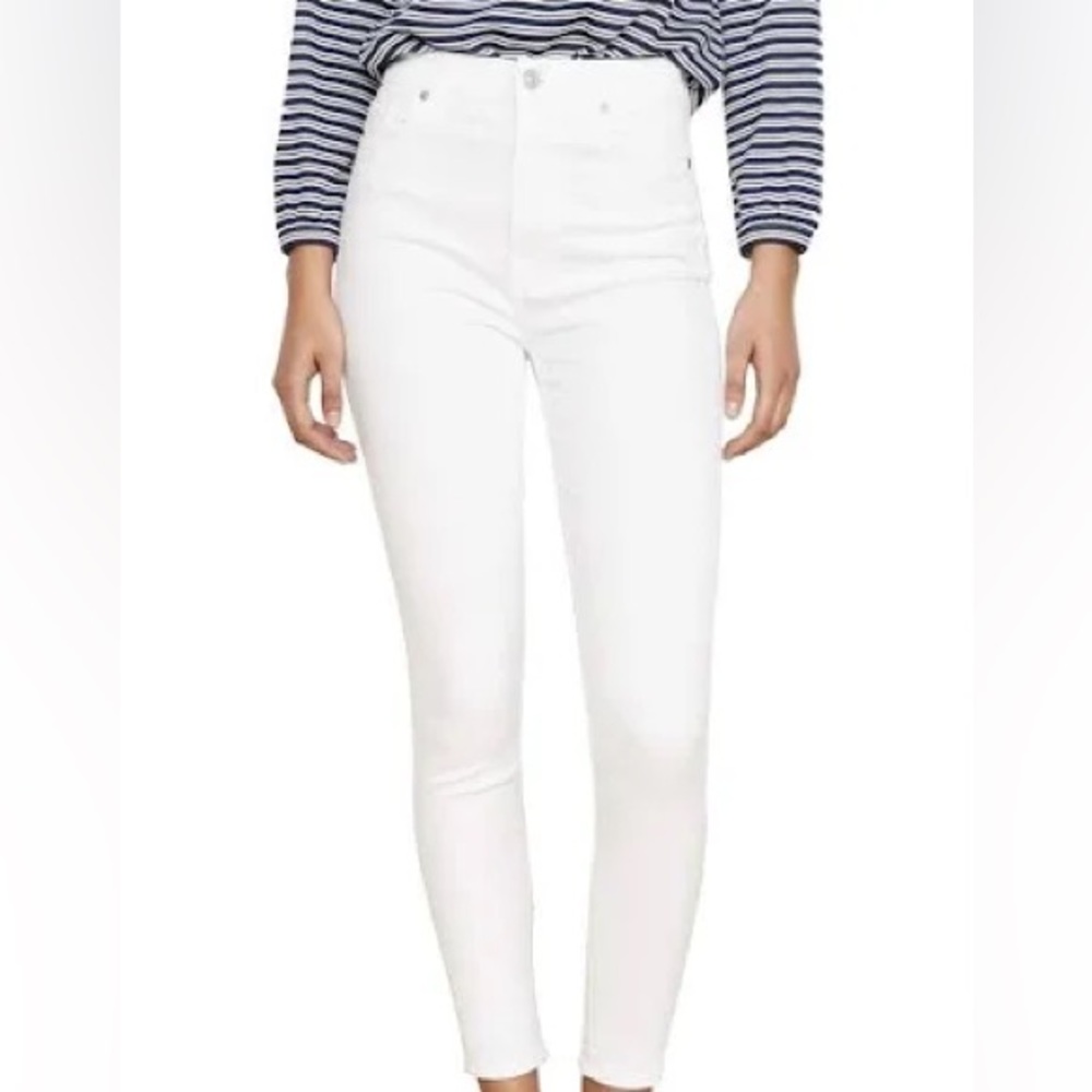 7 For All Mankind White High Rise Skinny Jeans size 29 Current Retail $208